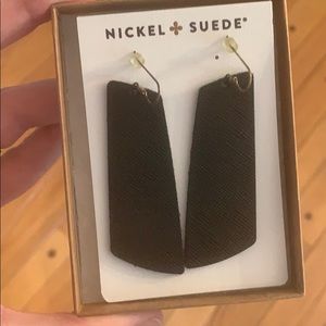 Nickel & Suede Gem Earrings